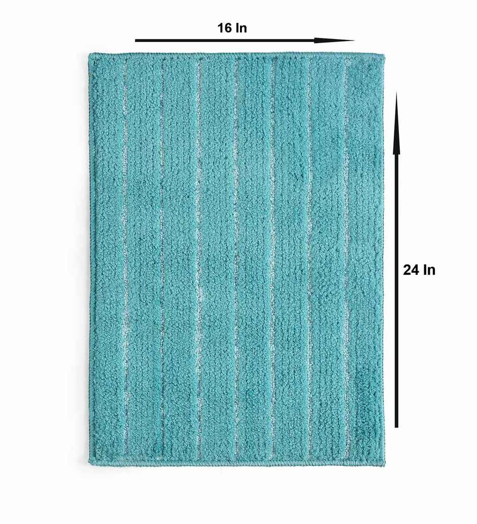 Saral Home Microfiber Anti-Slip Door/Bath Mat | Green - 40 x 58 cm