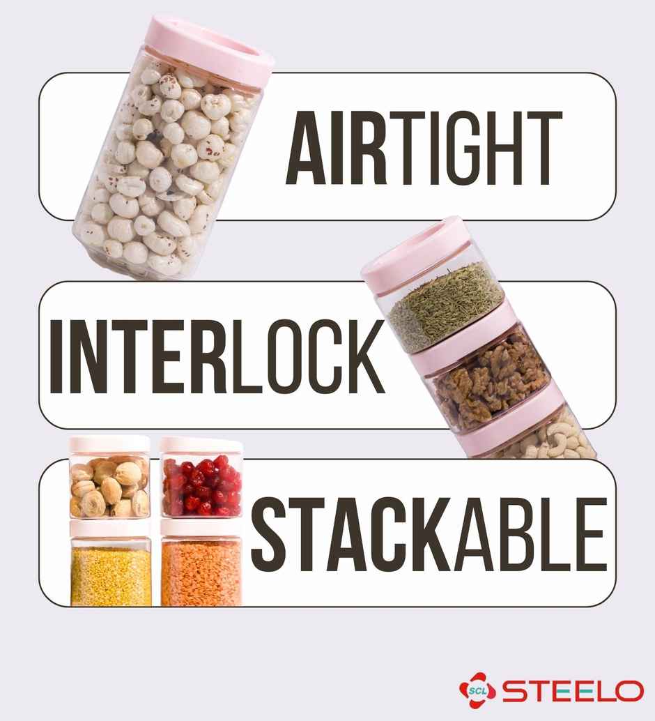 Steelo Stack & Lock Square Container 450 ml 3 Pcs Set