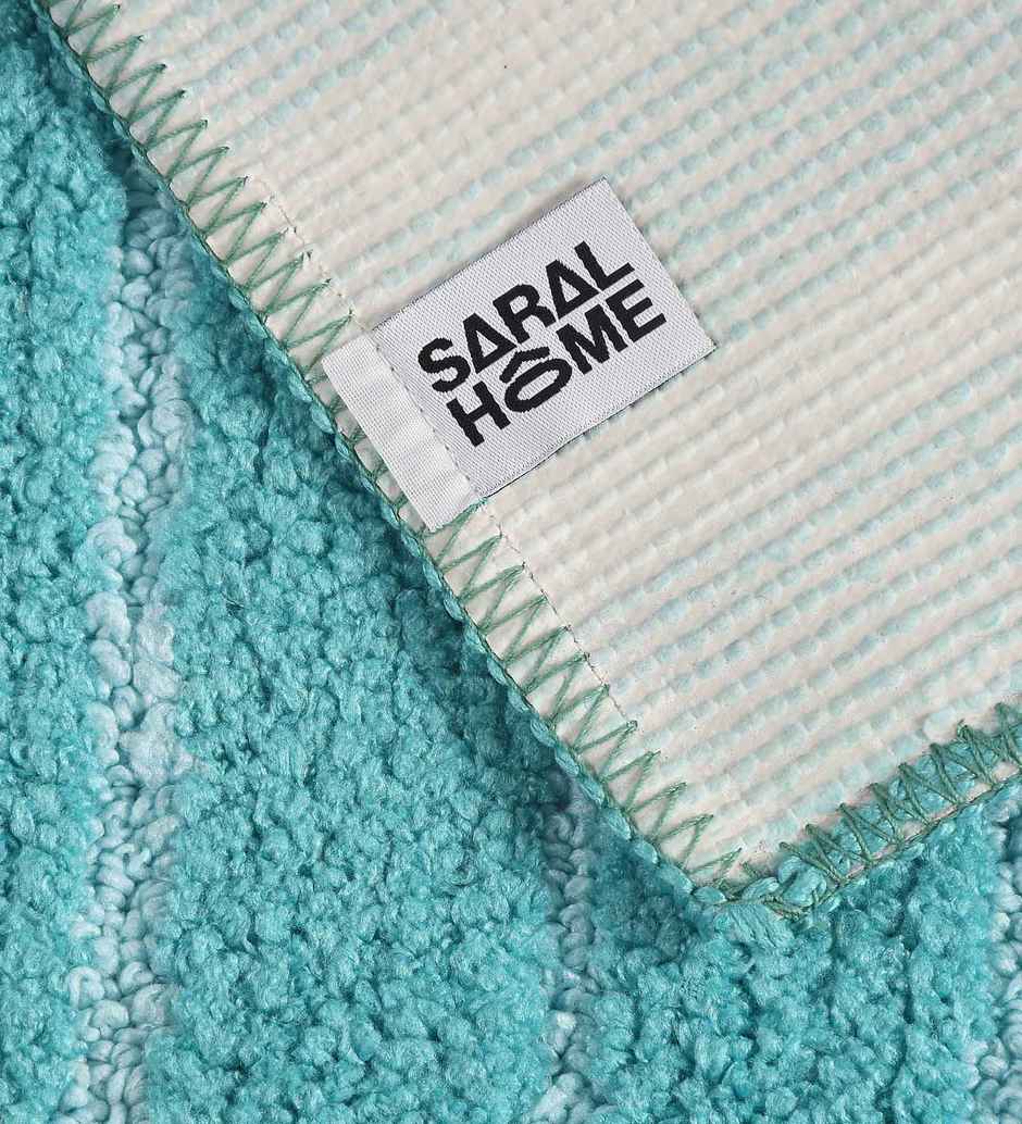 Saral Home Microfiber Anti-Slip Door/Bath Mat | Green - 40 x 58 cm