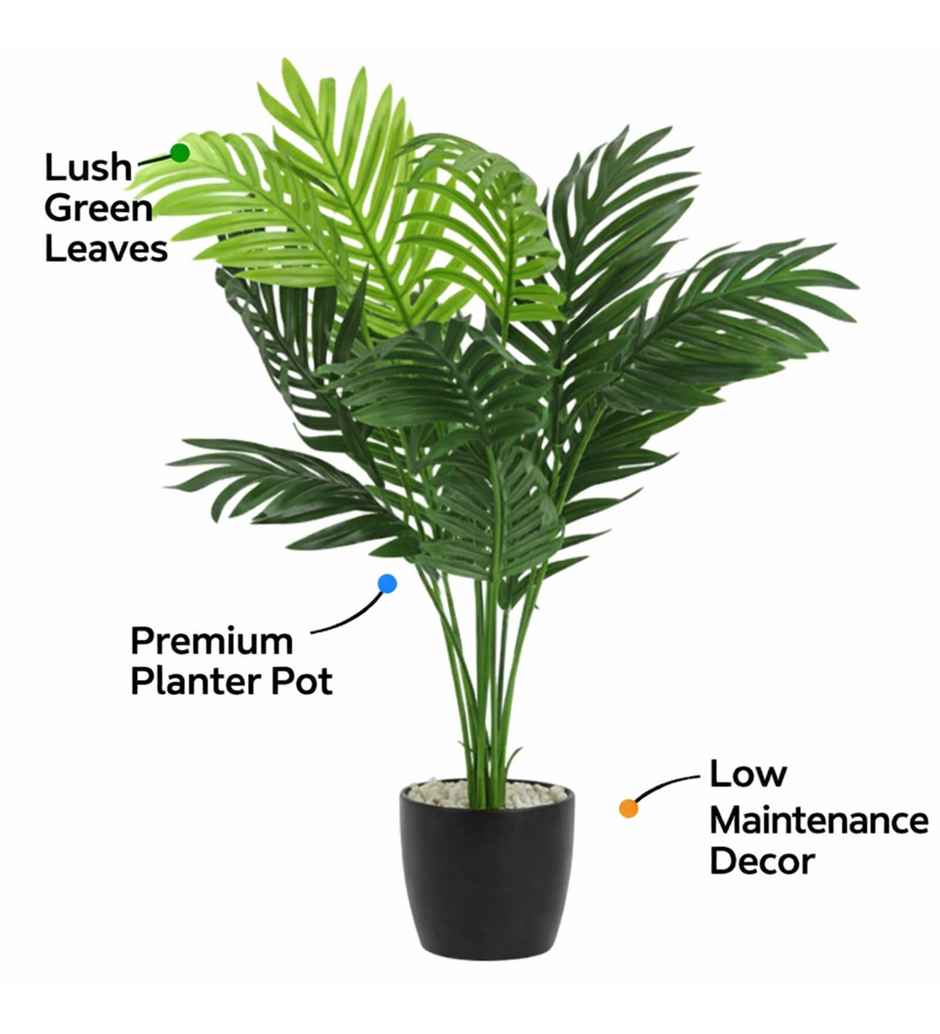 CasaCraft Pepperfry Artificial Areca Palm Natural Looking Indoor Plant 12 Leaves for Home Decor