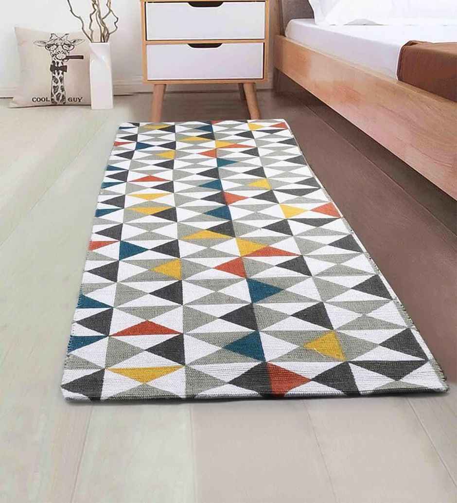 Casacraft by Pepperfry Hand Woven Runner 72 x 20 Inches | Geometric, Striped | Multicolor