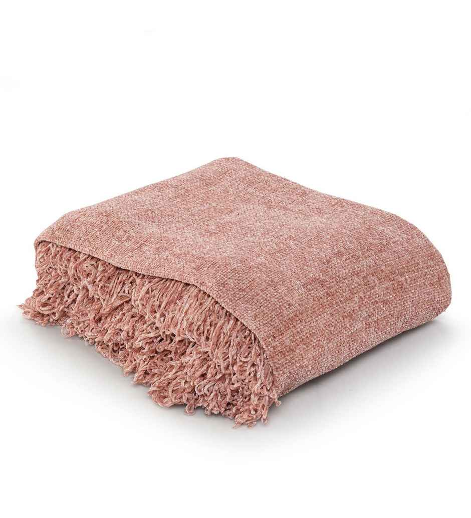 Casacraft by Pepperfry Polyester Sofa Throw | Soft Couch | Pink | 52 x 71 in
