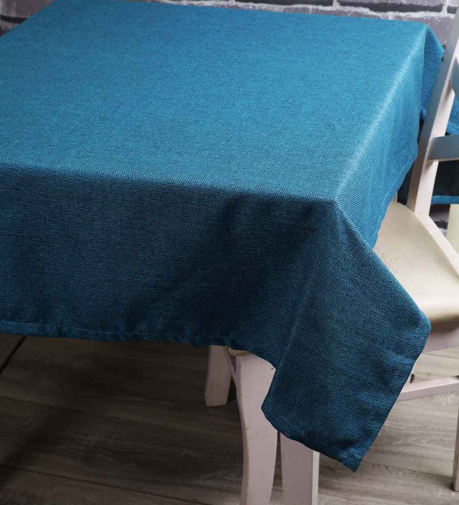 Casacraft by Pepperfry Aqua Jute Table Cloth Dining Table Cover | 40x40 in