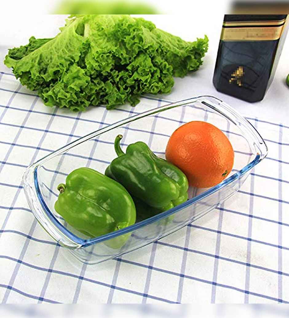 Femora Borosilicate Glass Baking Dish, Lasagna Dish Paneer Tikka Baking Dish 1.8 Ltr