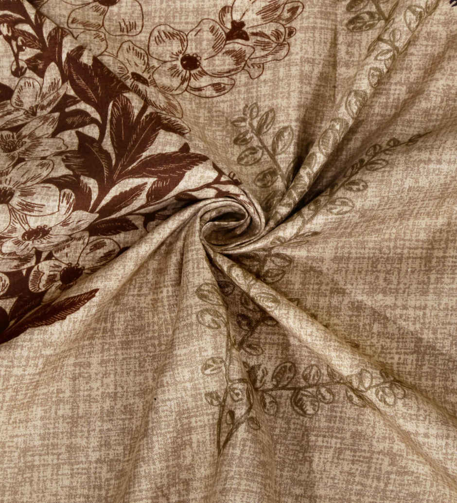 Casacraft by Pepperfry Cotton Blend Table Cloth | Dining Table Cover | Brown | 72 x 52 inches