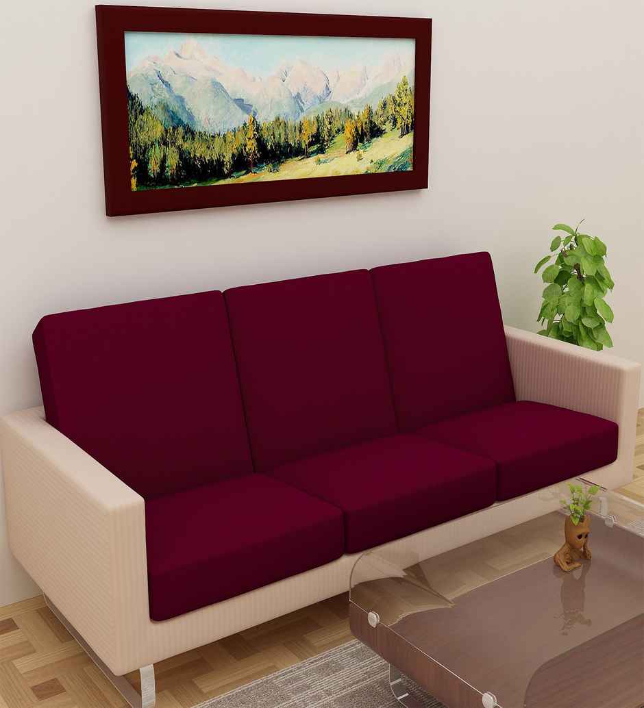 Dream Care Terry Plain Sofa Cover | Maroon Pack of 6 | 23 x 23 Inch