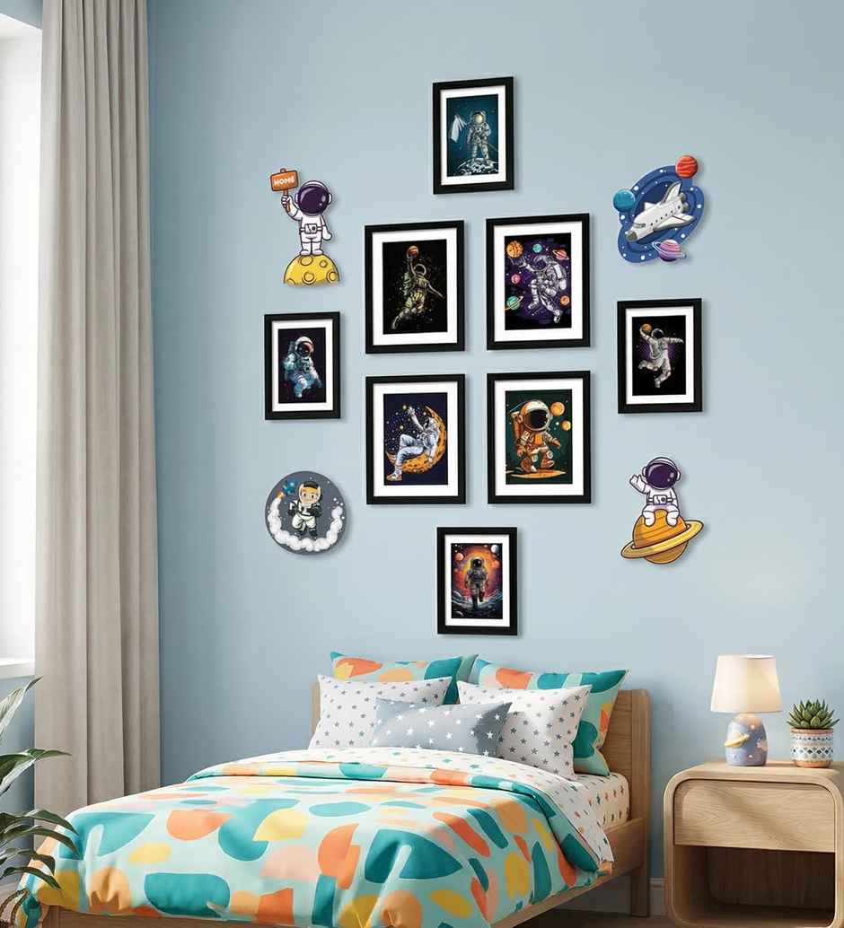 Casacraft by Pepperfry Modern Multicolour MDF Set of 8 Collage Photo Frames