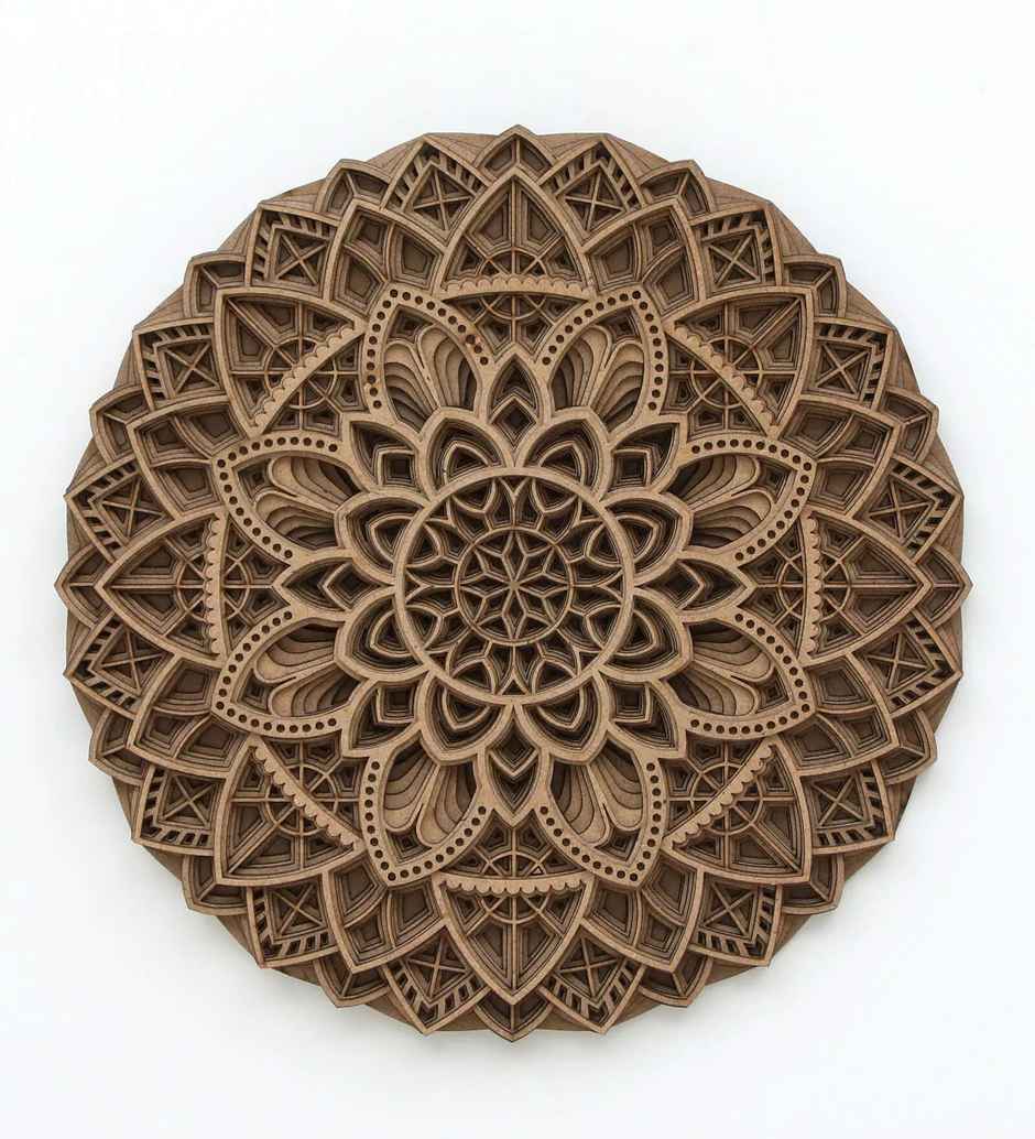 Casacraft From Pepperfry Laser Cut Design Flower Mdf Abstract Wall Art Brown