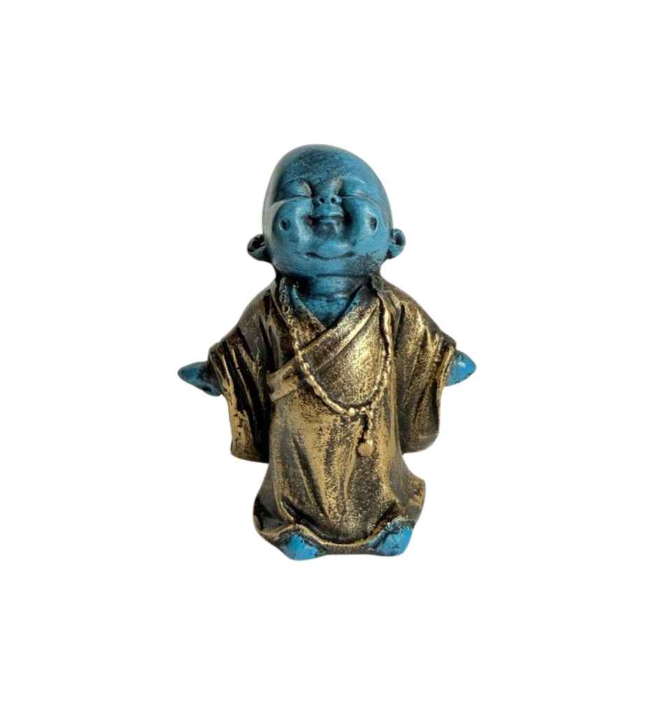Casacraft by Pepperfry Blue Laughing Monk Buddha Showpiece