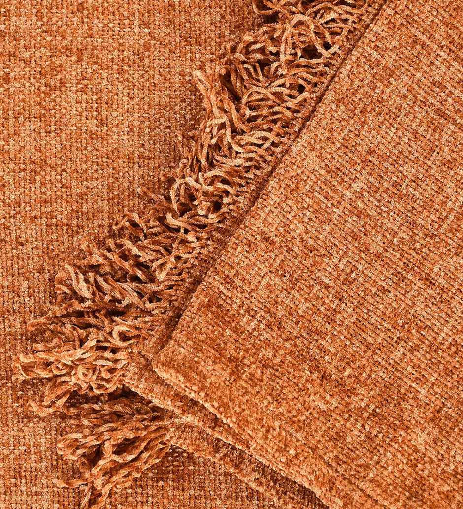 CasaCraft Pepperfry Sofa Covers Rust 51x71 Inch Reversible Soft Chenille Polyester Blanket for Home