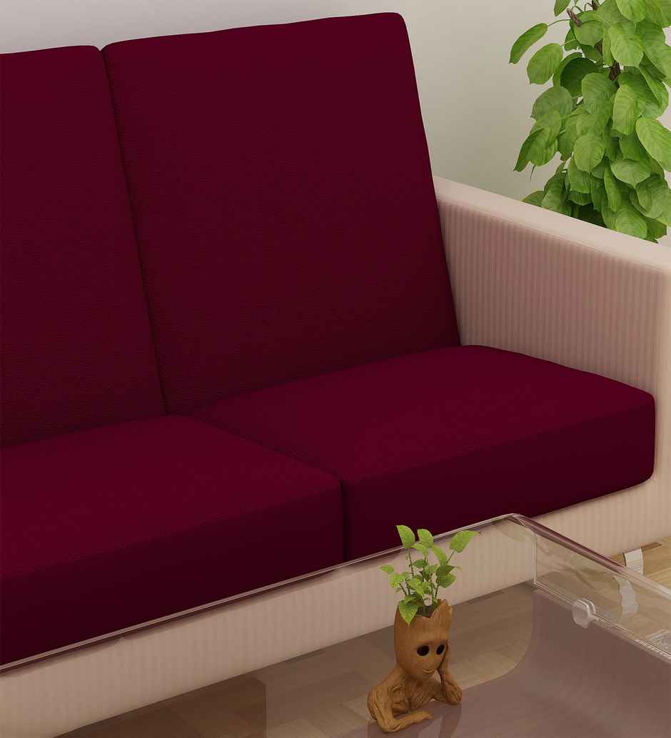 Dream Care Terry Plain Sofa Cover | Maroon Pack of 6 | 23 x 23 Inch
