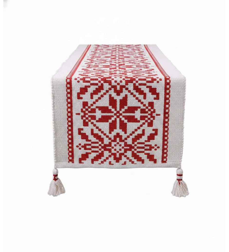 Casacraft by Pepperfry Cotton Dining Table Runner | Red | 183 x 35 cm