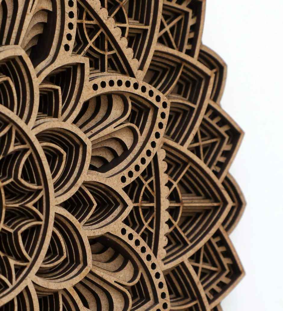 Casacraft From Pepperfry Laser Cut Design Flower Mdf Abstract Wall Art Brown