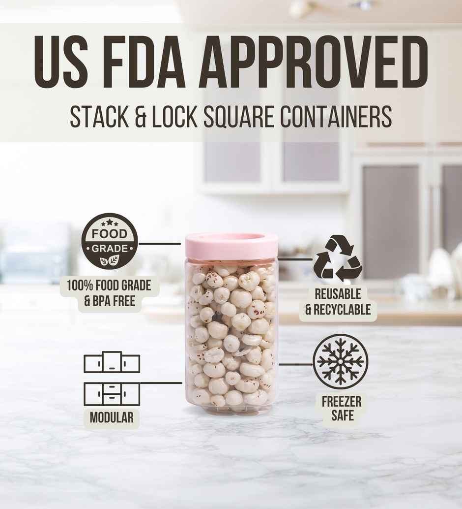 Steelo Stack & Lock Square Container 1000 ml 3 Pcs Set