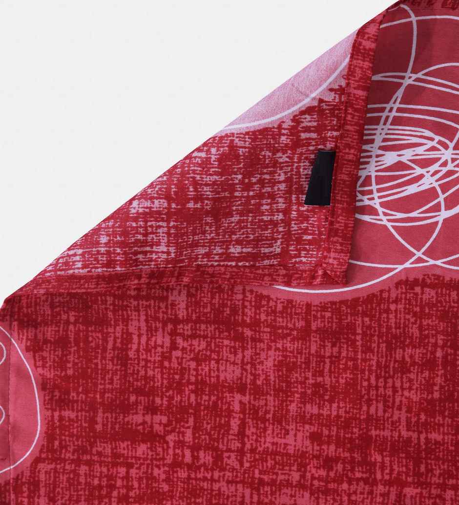Casacraft by Pepperfry Cotton Blend Table Cloth | Dining Table Cover | Red | 72 x 52 inches