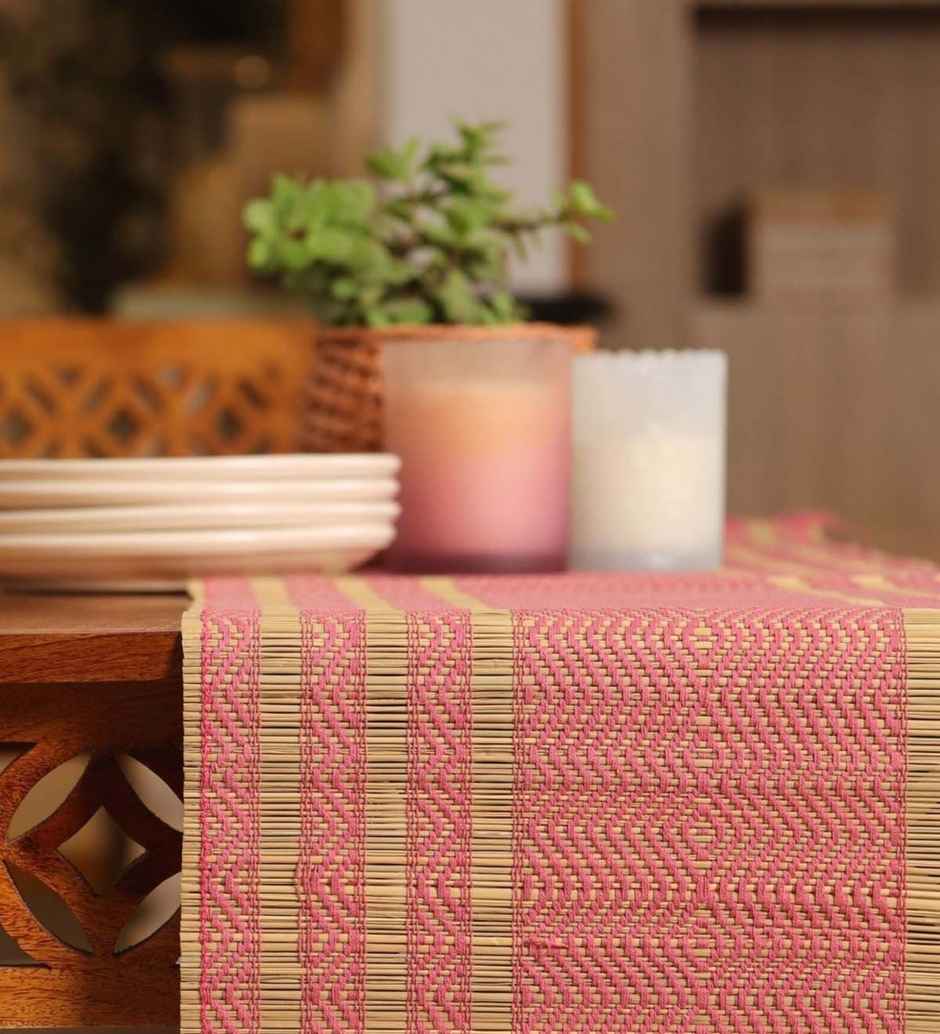 Casacraft by Pepperfry Grass Dining Table Runner | Multicolor | 31 x 152 cm