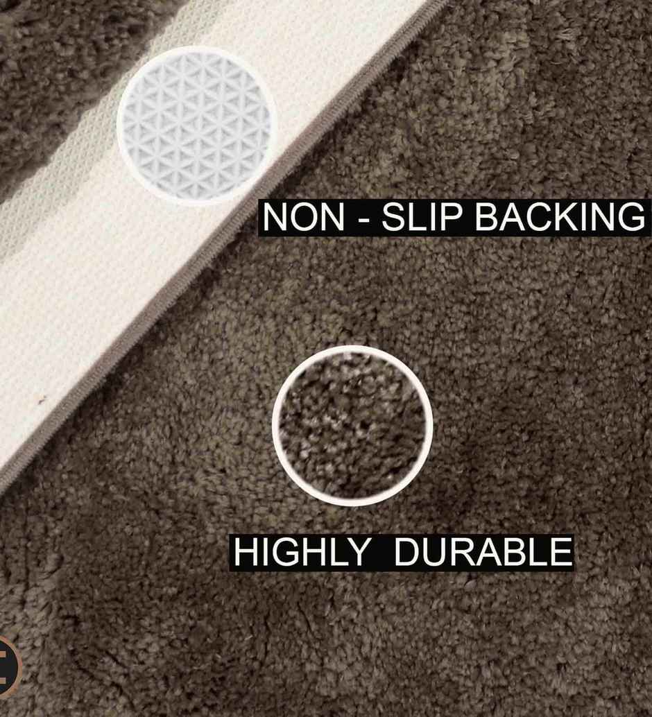 Casacraft by Pepperfry Polyester Anti Skid Door Mat | 41 x 61 cm | Brown