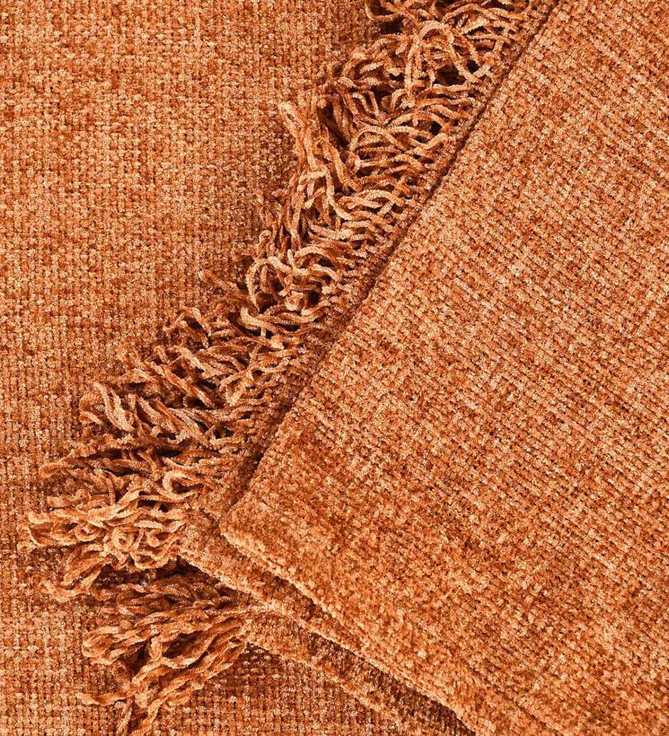Casacraft by Pepperfry Polyester Sofa Throw | Soft Couch | Rust | 52 x 71 in