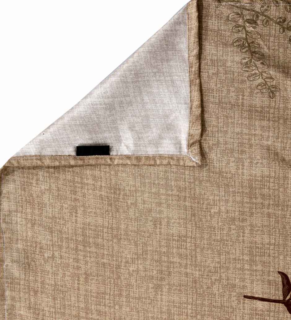 Casacraft by Pepperfry Cotton Blend Table Cloth | Dining Table Cover | Brown | 72 x 52 inches