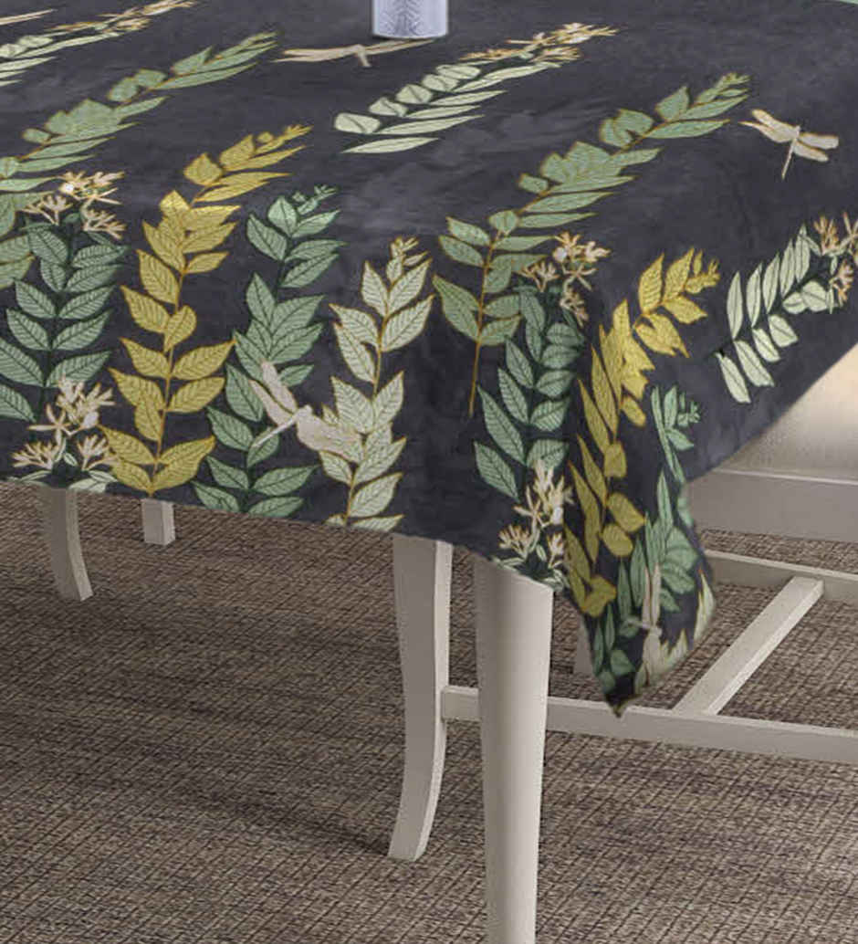 Casacraft by Pepperfry Cotton Blend Table Cloth | Dining Table Cover | Grey | 10 x 10 cm