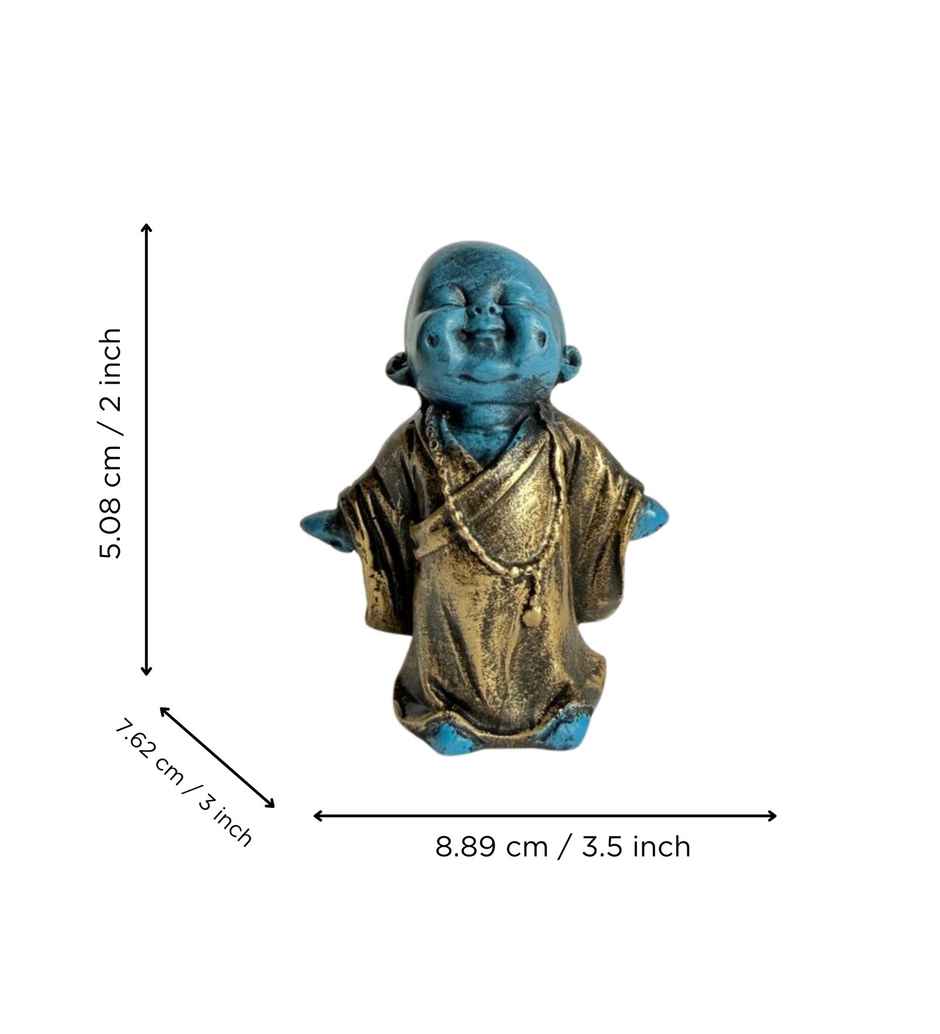 Casacraft by Pepperfry Blue Laughing Monk Buddha Showpiece