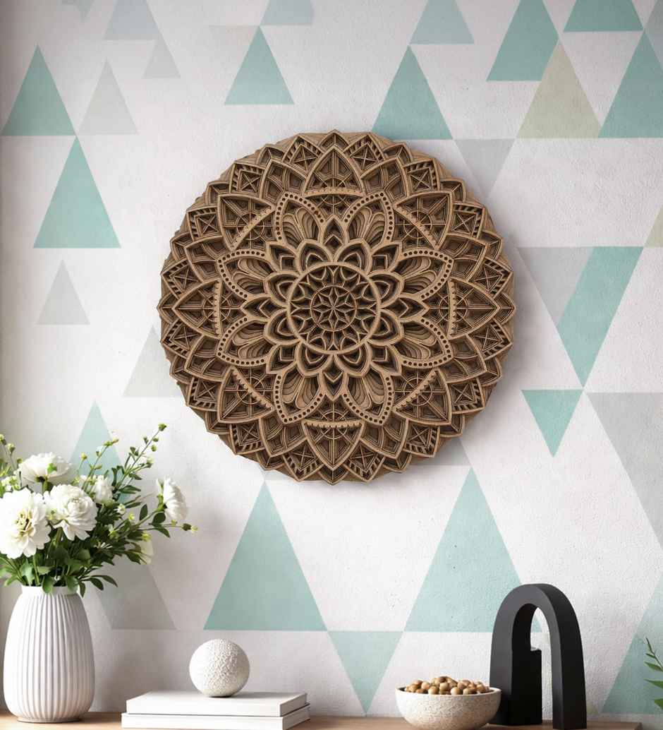 Casacraft From Pepperfry Laser Cut Design Flower Mdf Abstract Wall Art Brown