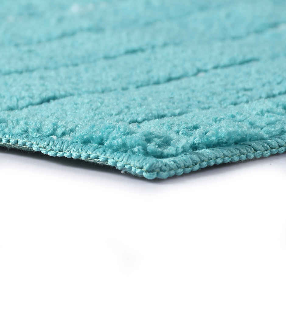 Saral Home Microfiber Anti-Slip Door/Bath Mat | Green - 40 x 58 cm