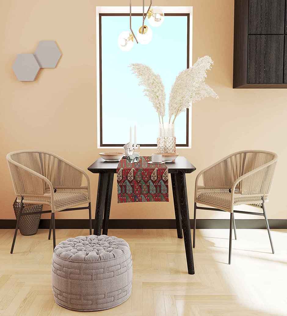 Casacraft by Pepperfry Poly Cotton Dining Table Runner | Red | 33 x 152 cm