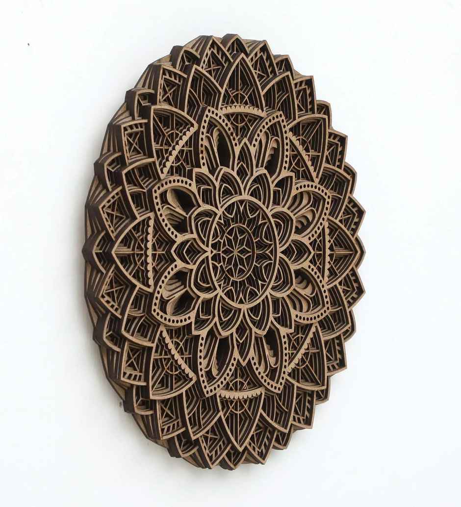 Casacraft From Pepperfry Laser Cut Design Flower Mdf Abstract Wall Art Brown