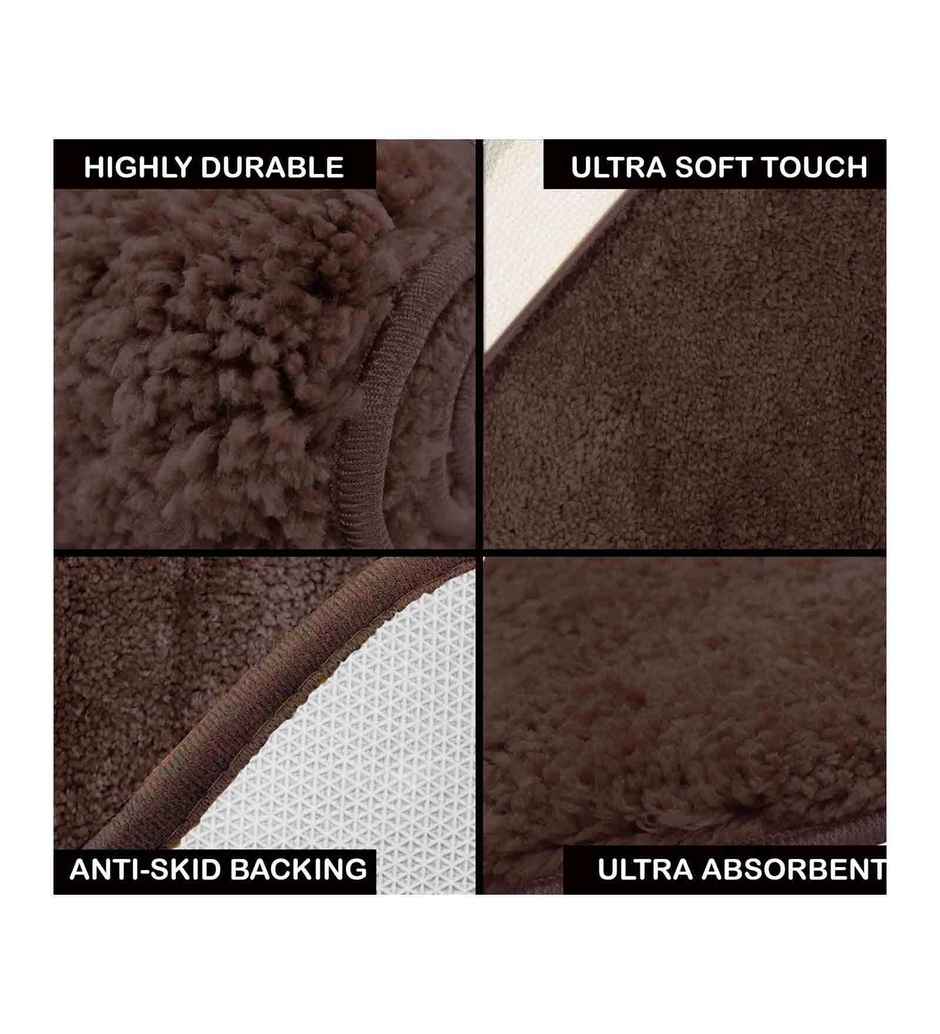 Casacraft by Pepperfry Polyester Anti Skid Door Mat | 41 x 61 cm | Brown