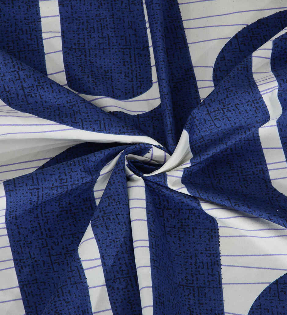 Casacraft by Pepperfry Cotton Blend Table Cloth | Dining Table Cover | Blue | 72 x 52 inches