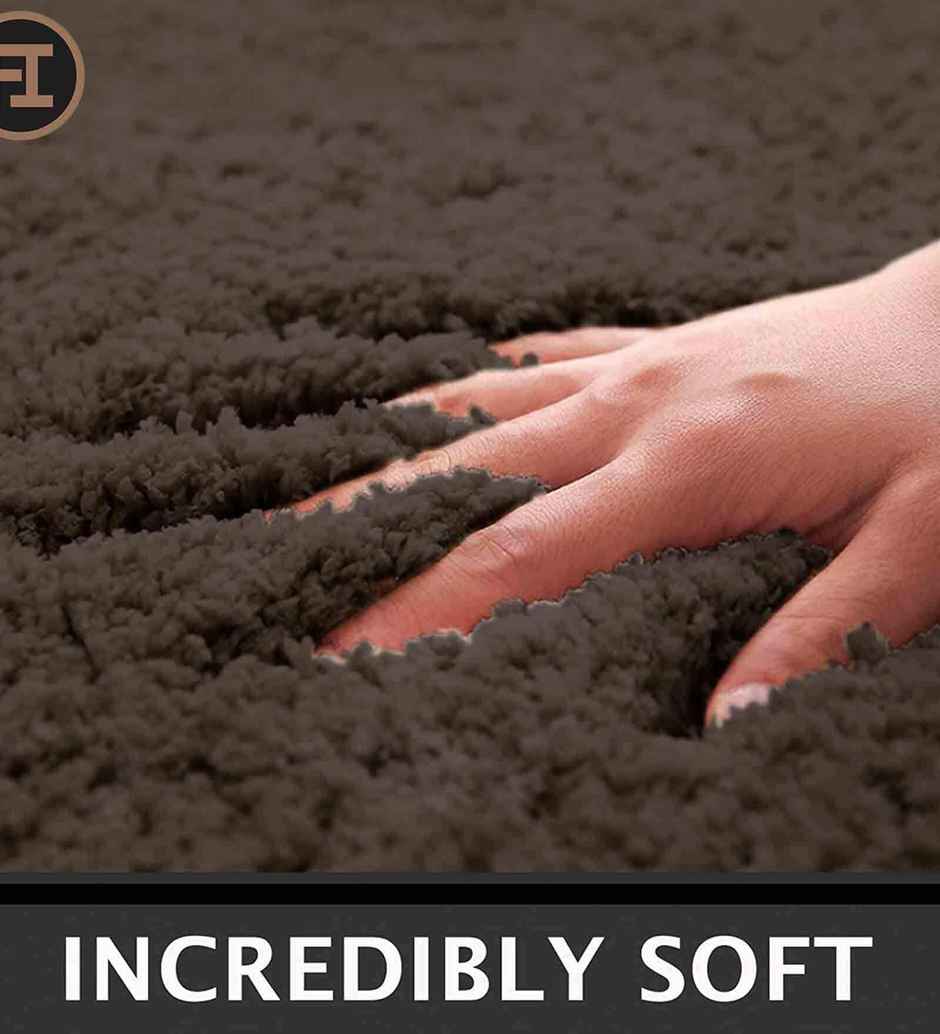 Casacraft by Pepperfry Polyester Anti Skid Door Mat | 41 x 61 cm | Brown