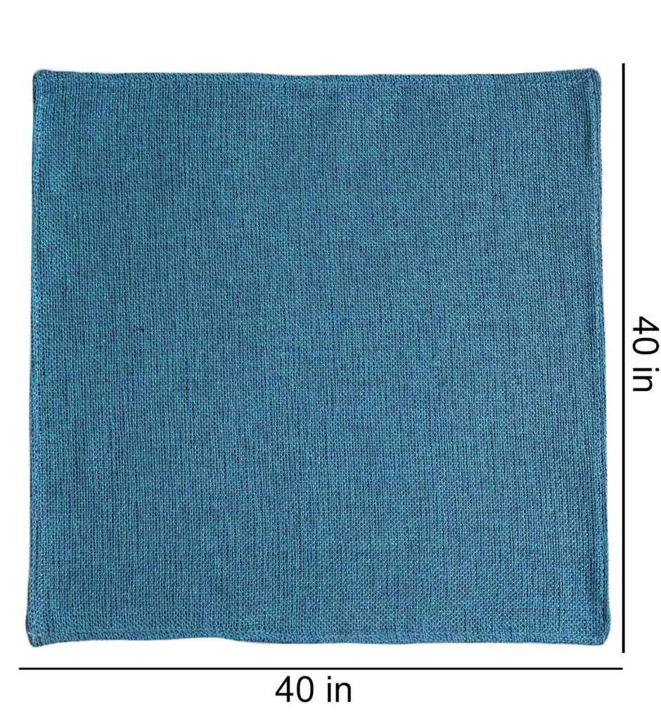 Casacraft by Pepperfry Aqua Jute Table Cloth Dining Table Cover | 40x40 in