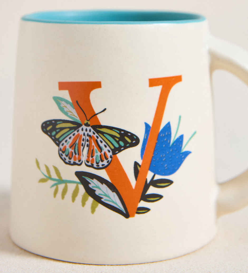 Chumbak V Alphabet Mug Ceramic | 300 ml