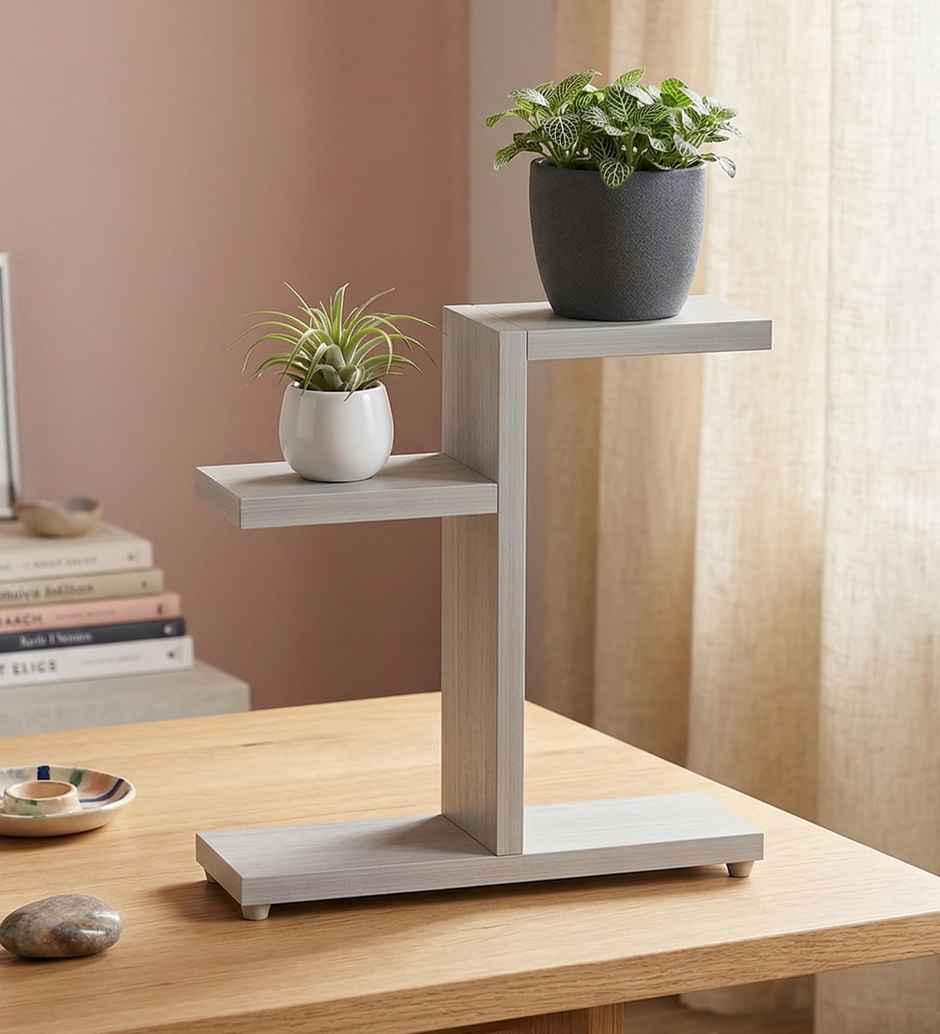 Casacraft by Pepperfry Grey Engineered Wood Planter Stand