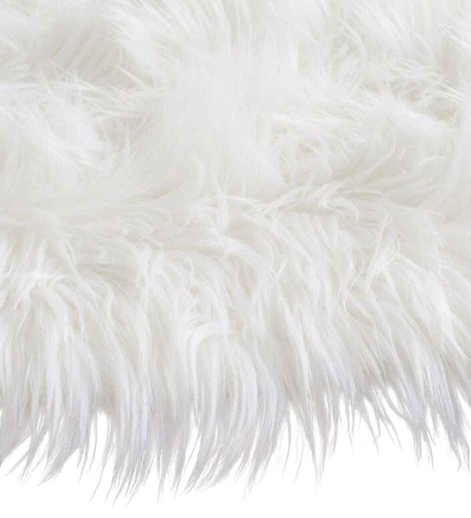 CasaCraft Pepperfry Carpet, 2.46 Feet White Polyester Shaggy Carpet Home Decor Kitchen Rug