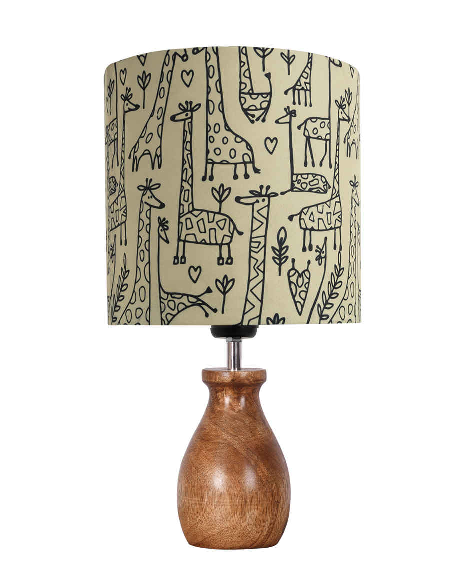 Homesake Modern Wooden Table Lamp with Fabric Shade, Savanna