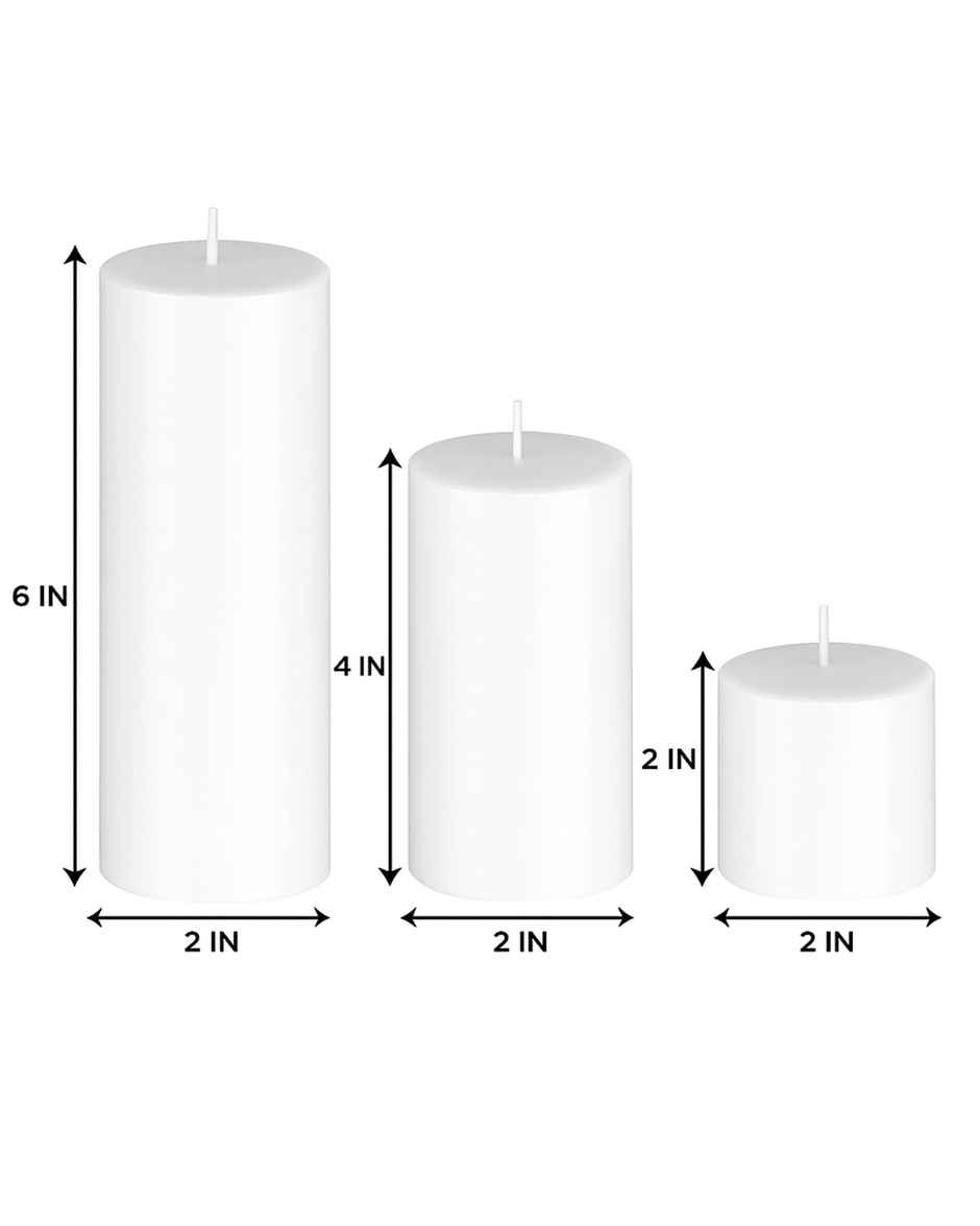 Pillar Candles Paraffin Soy Wax for Home | White | HOMESAKE