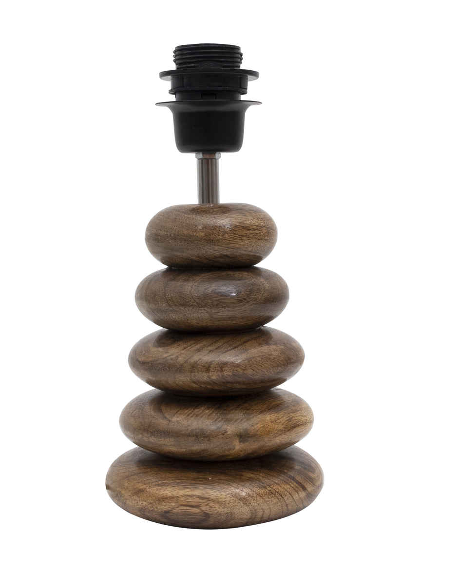 Homesake Rustic Walnut Wood Table Lamp with White Jute Shade