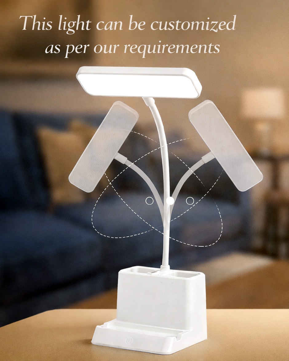 Homesake LED Desk Lamp with Organizer & Mobile Stand, Touch Control Study Lamp for Home & Office