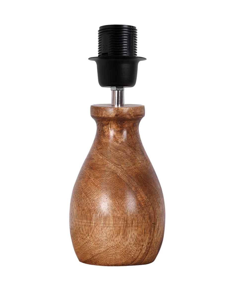 Homesake Dovel Pot Modern Wooden Table Lamp with Fabric Shade, Hibiscus