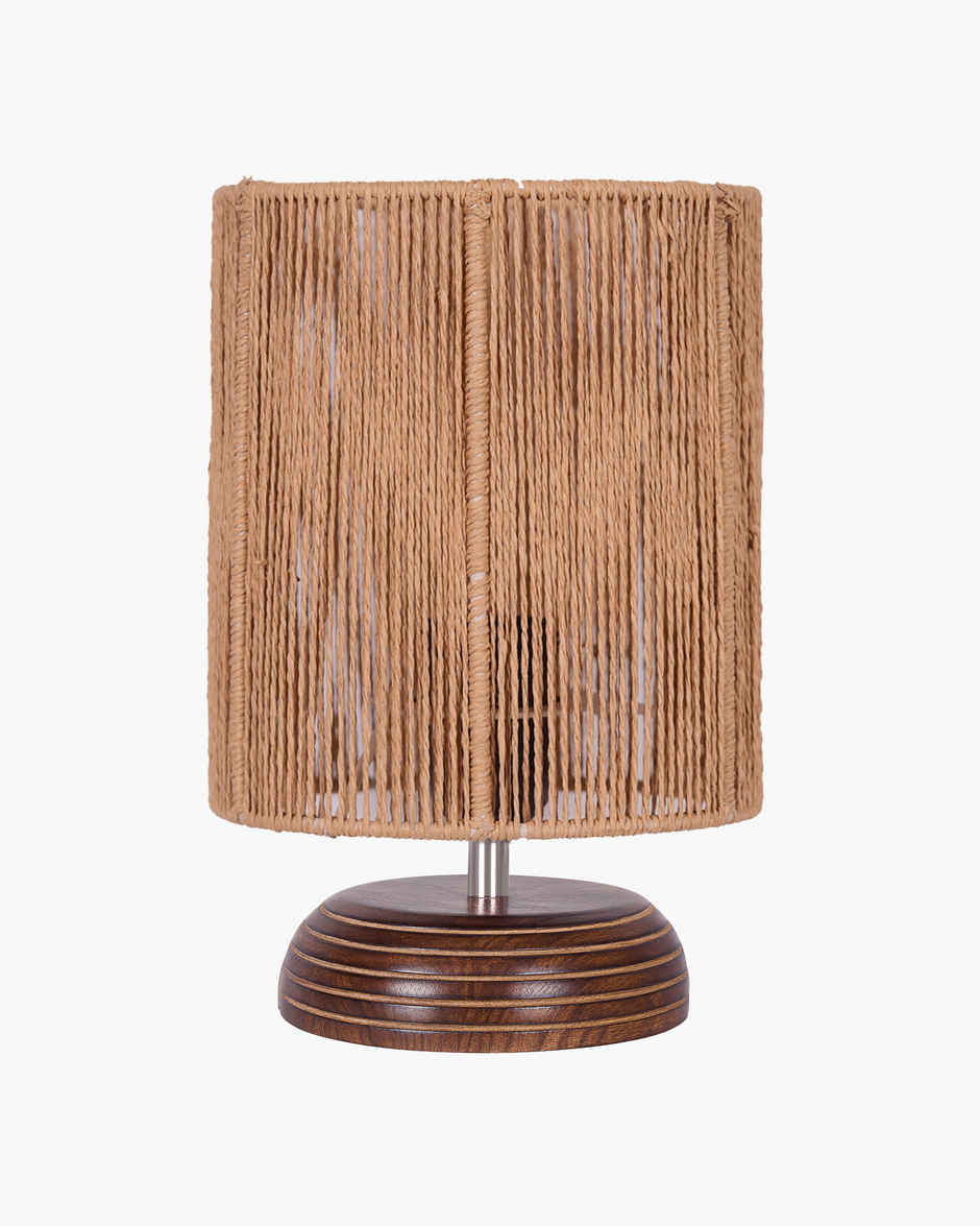Homesake Natural Rope Table Lamp with Wooden Base Boho Style