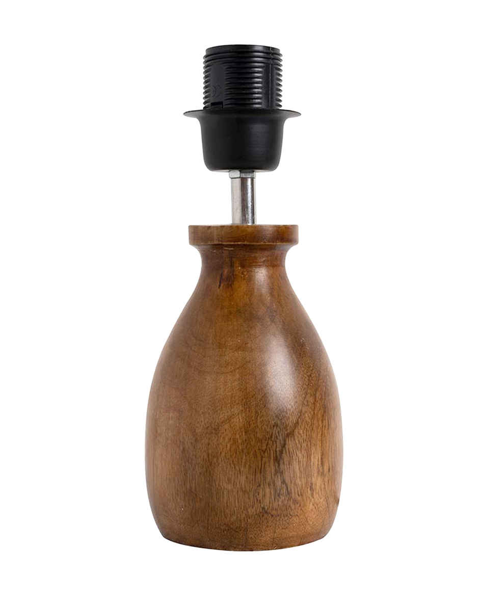 Homesake Dovel Pot Modern Wooden Table Lamp with Fabric Shade, Jungle