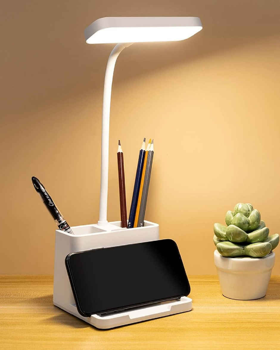 Homesake LED Desk Lamp with Organizer & Mobile Stand, Touch Control Study Lamp for Home & Office