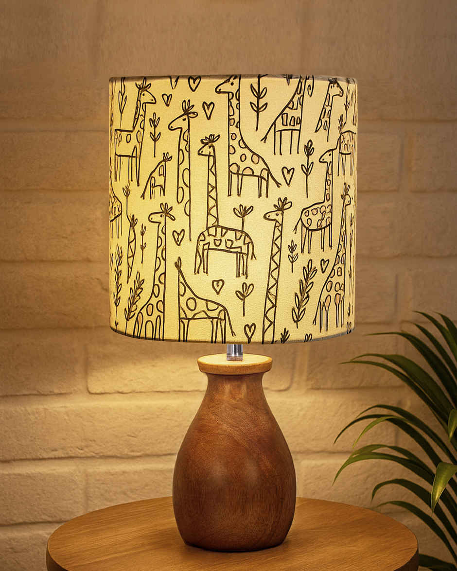 Homesake Modern Wooden Table Lamp with Fabric Shade, Savanna