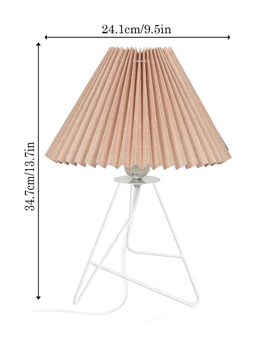 Homesake Retro Metal Table Lamp with Khadi Pleated Fabric Shade