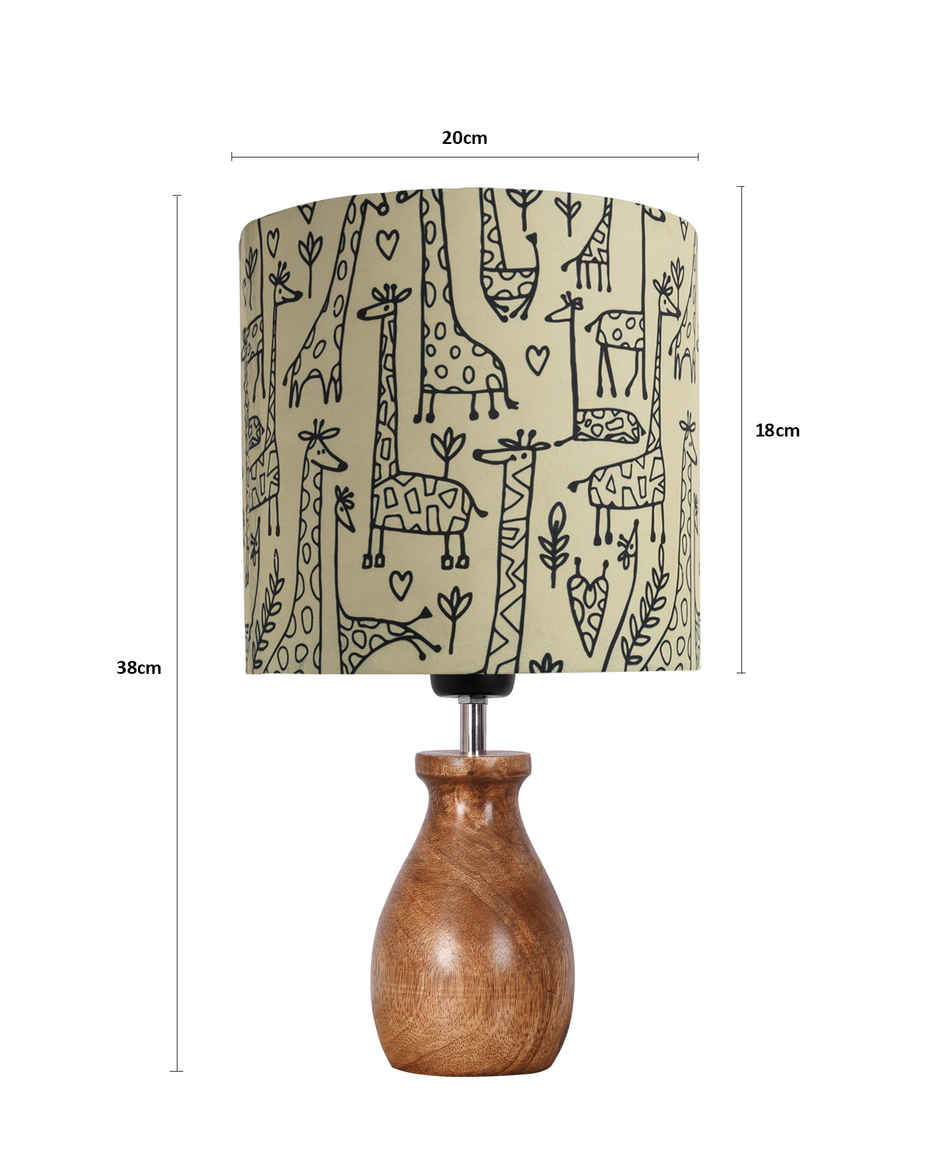 Homesake Modern Wooden Table Lamp with Fabric Shade, Savanna