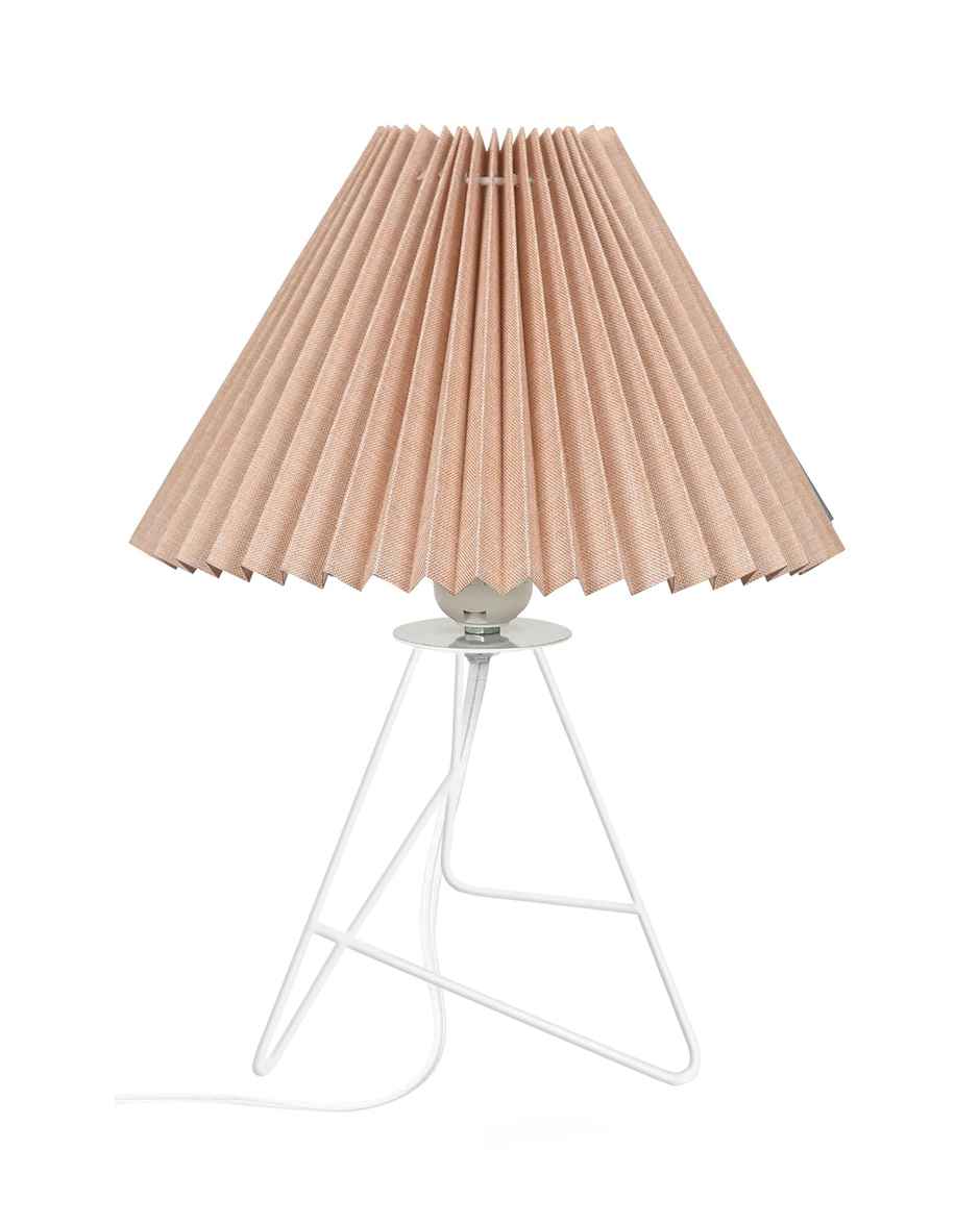 Homesake Retro Metal Table Lamp with Khadi Pleated Fabric Shade