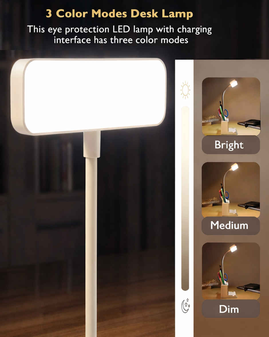 Homesake LED Desk Lamp with Organizer & Mobile Stand, Touch Control Study Lamp for Home & Office