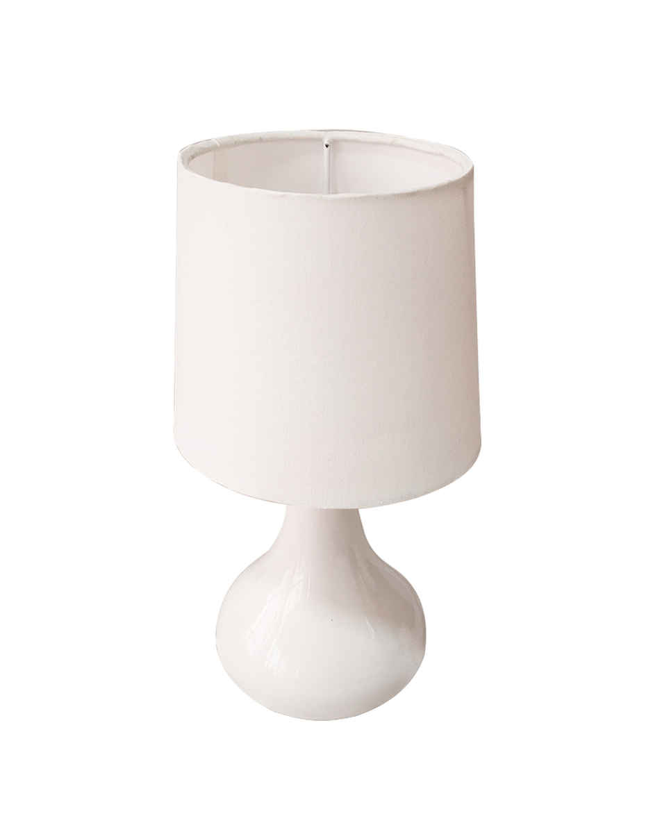 Homesake Modern Ceramic Table Lamp with White Fabric Shade